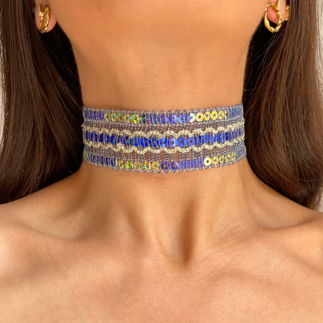 Choker triple brillo