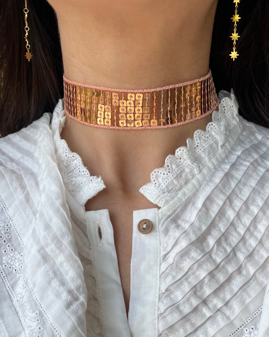 Choker lentejuelas verano