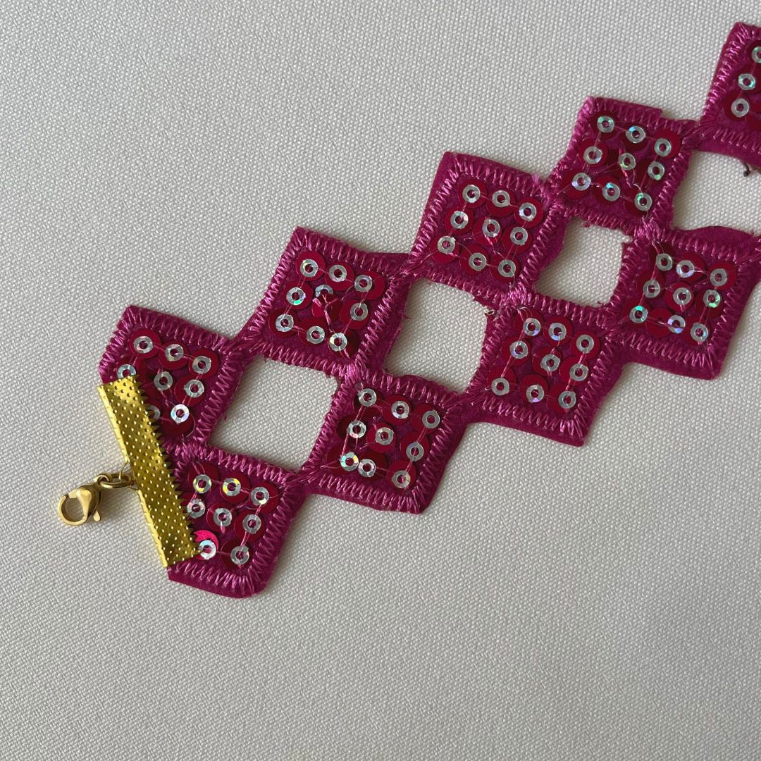 Choker brillante fucsia