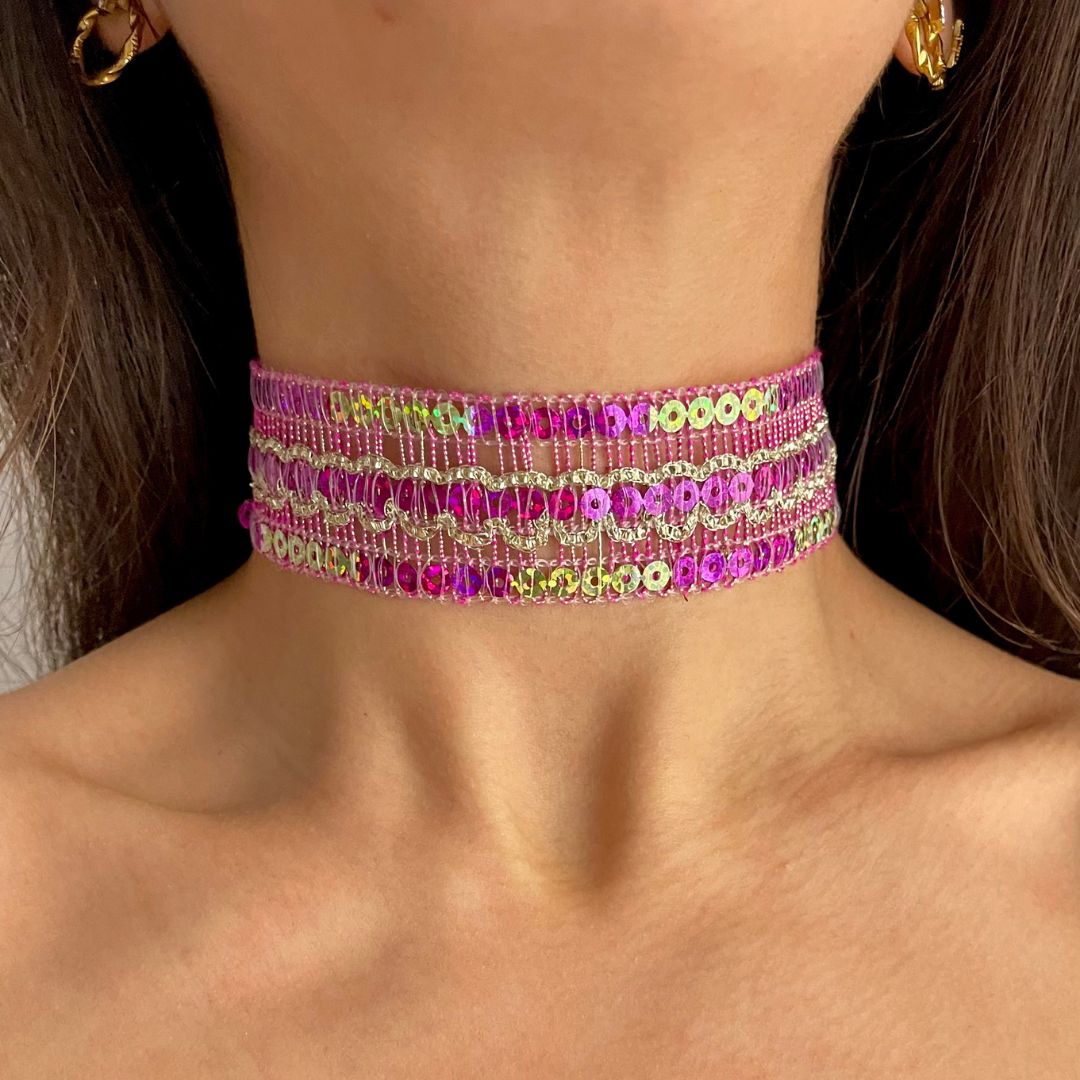 Choker triple brillo