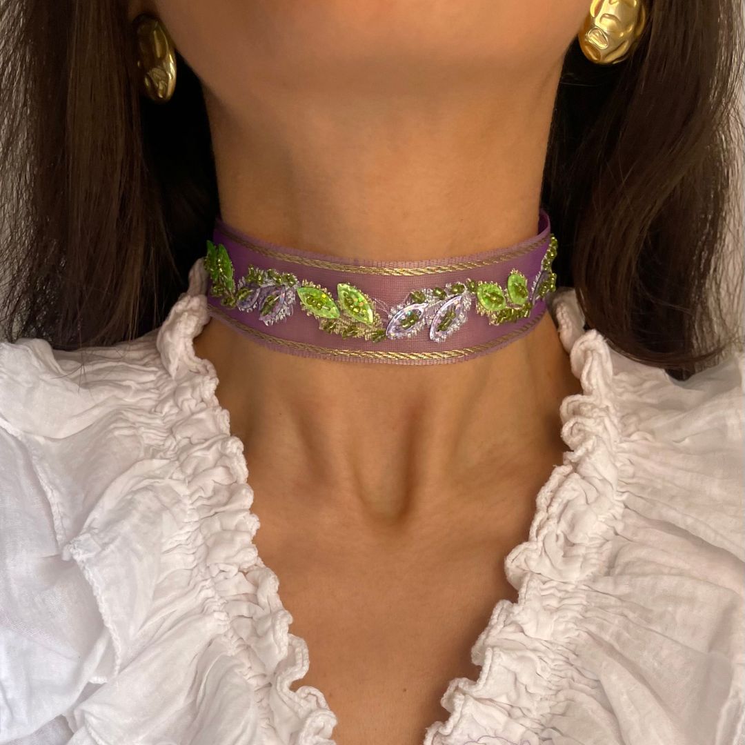Choker hojas de brillo