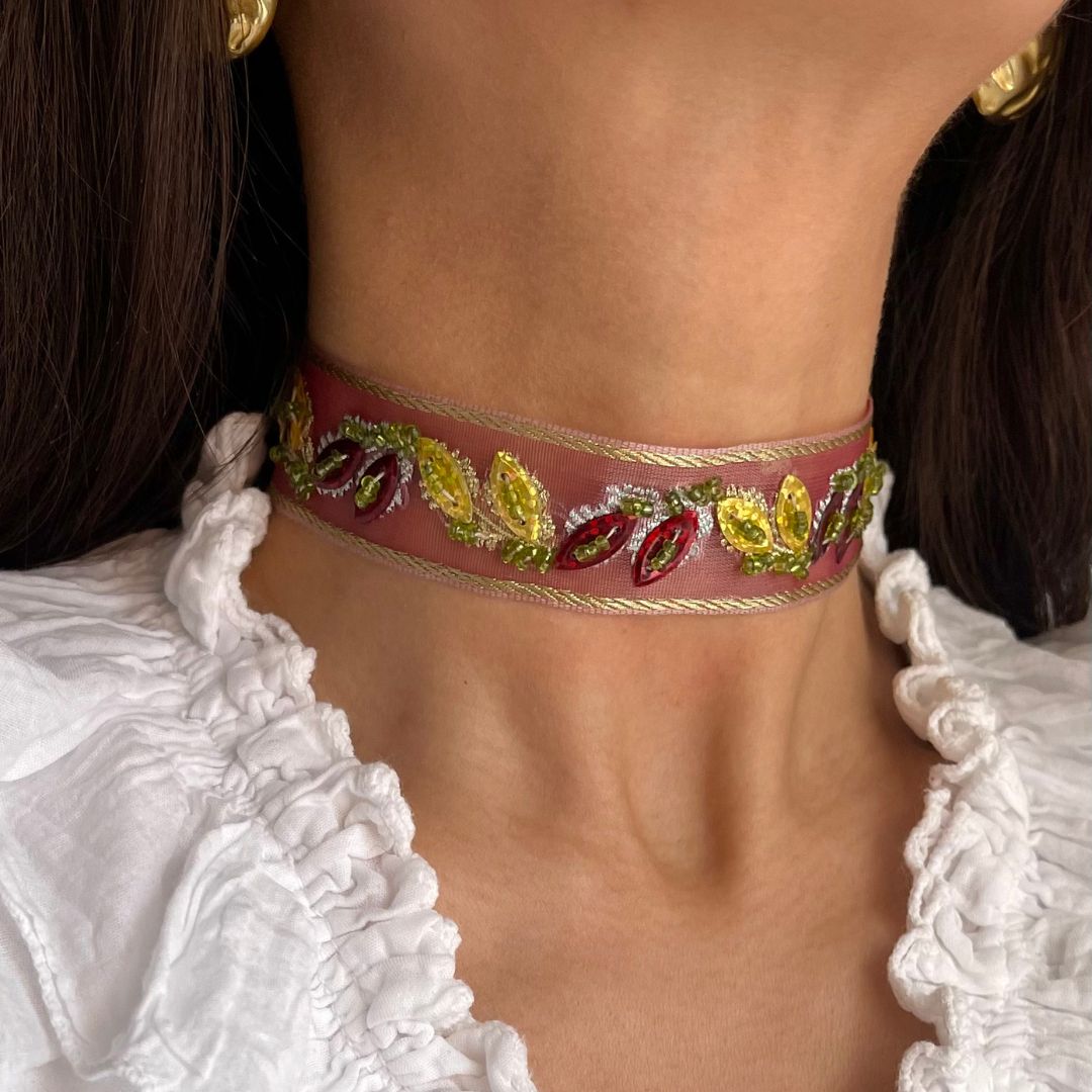 Choker hojas de brillo