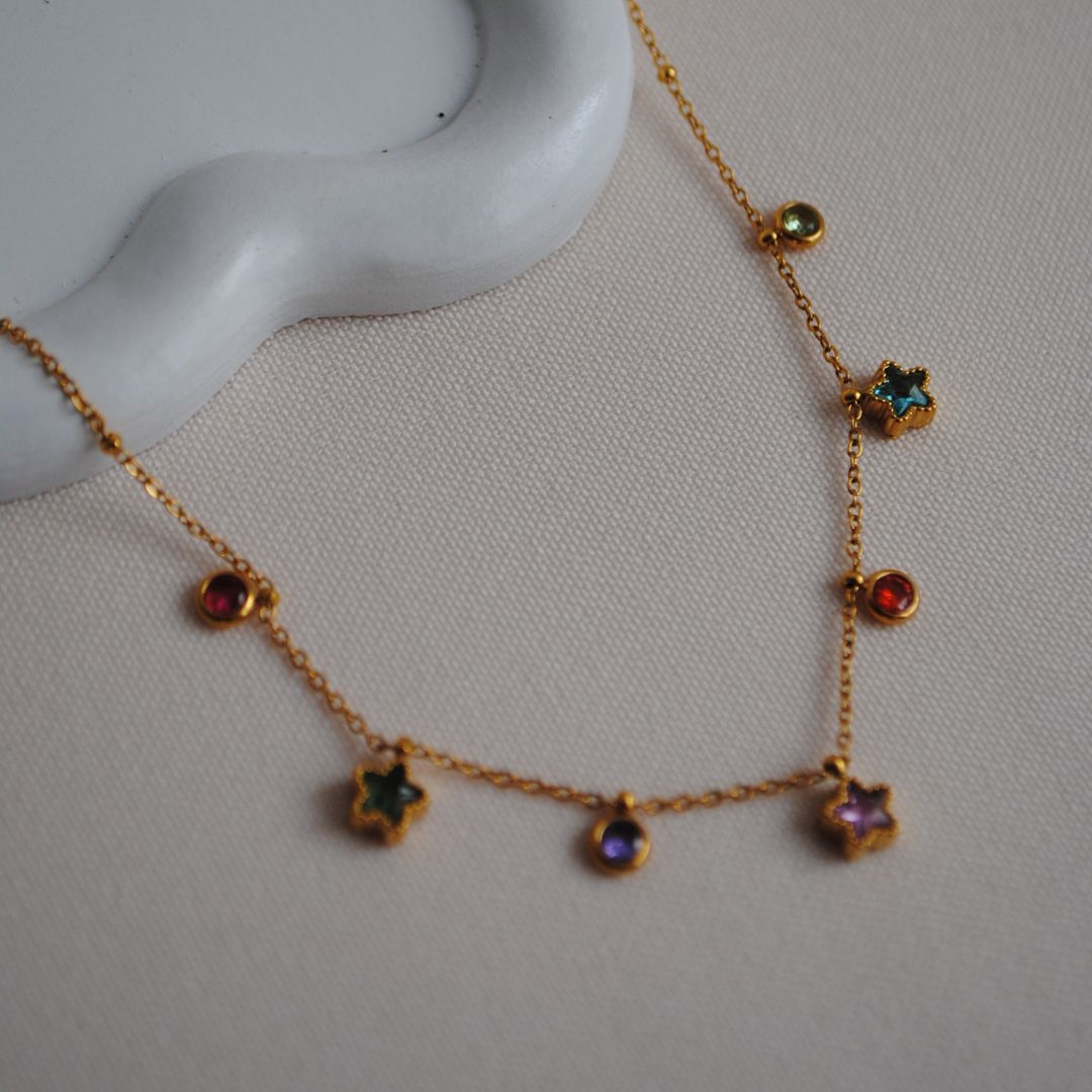 Collar brillos estrellas de colores