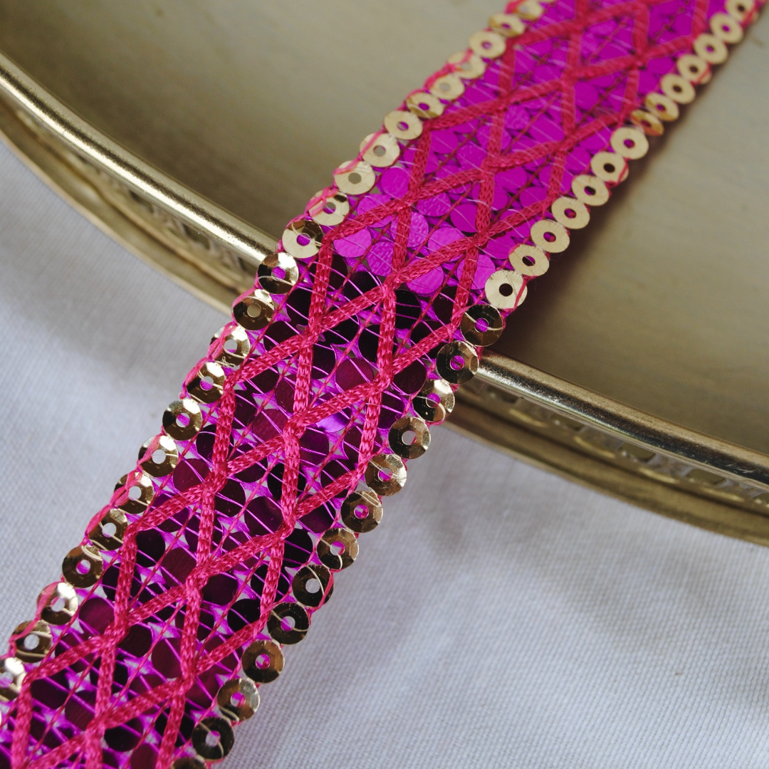 Choker lentejuelas fucsia