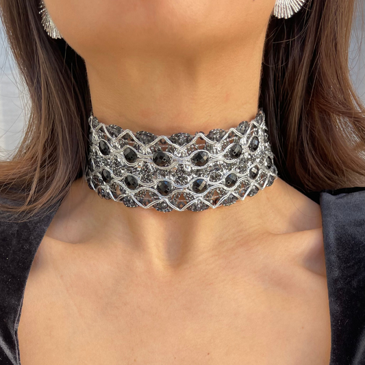 Choker plateado con detalles | Edición Limitada