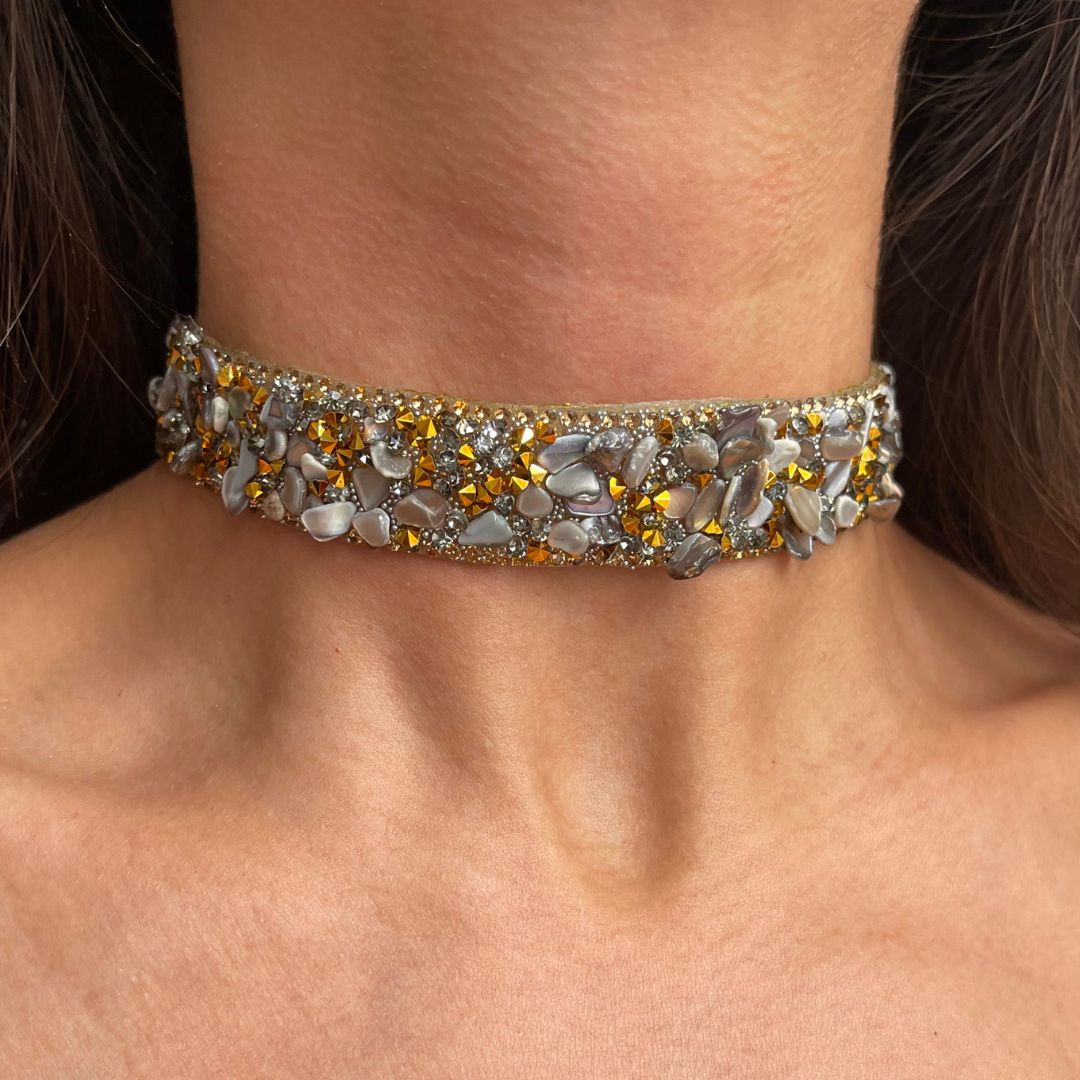 Choker Pedrería Dorada
