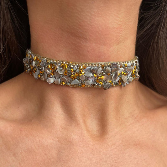 Choker Pedrería Dorada