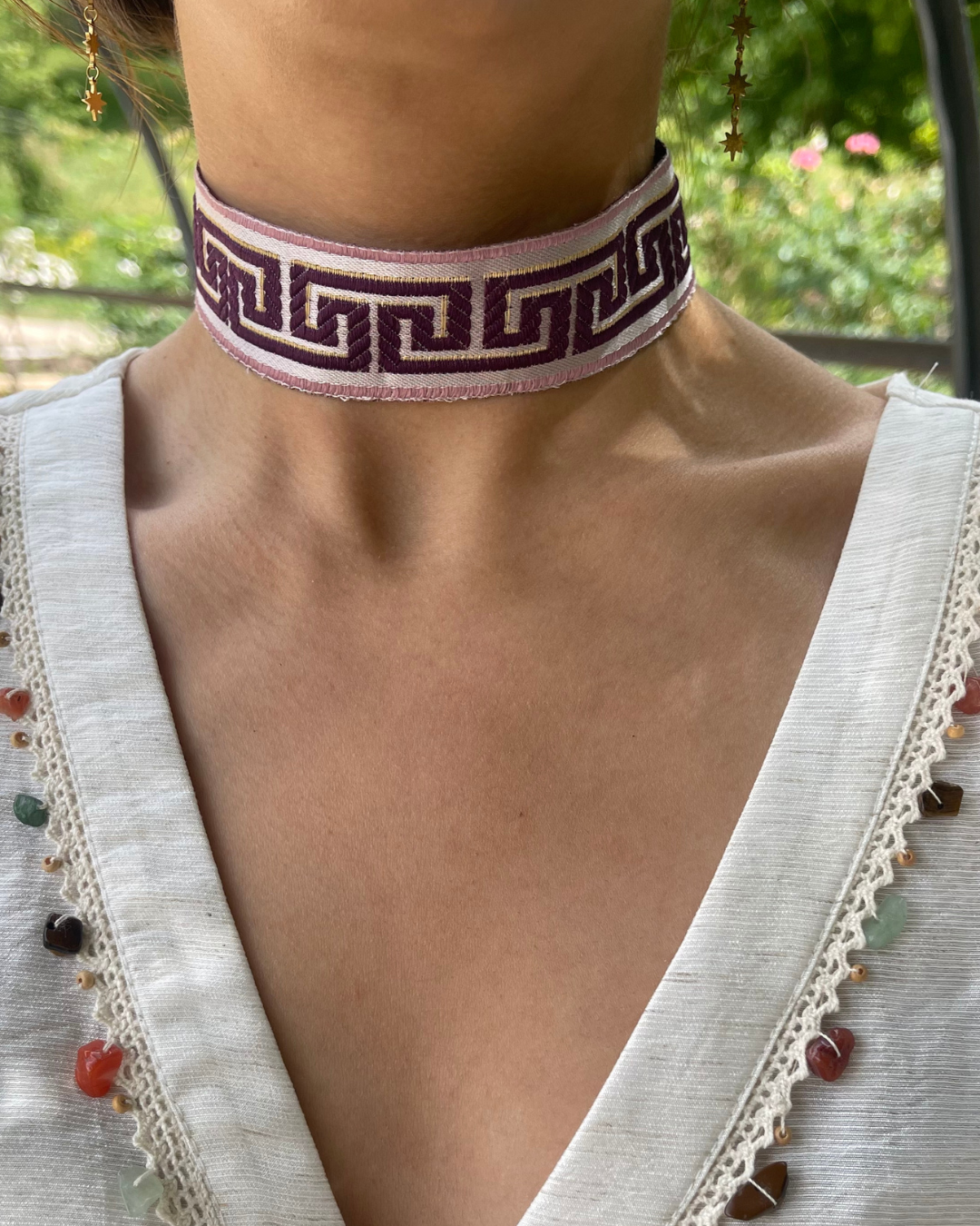 Choker cuadrados colores