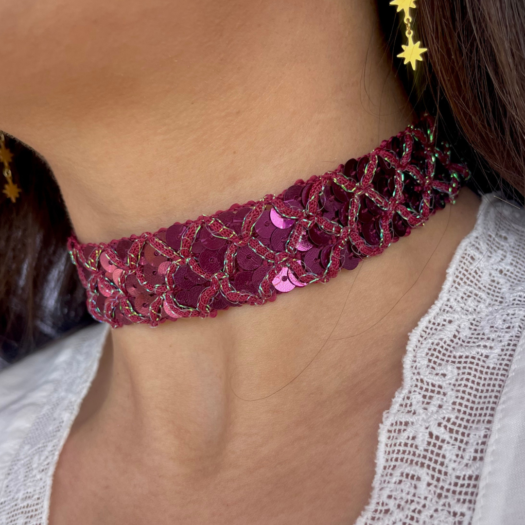 Choker lentejuelas