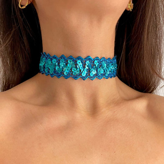 Choker metalizado brillo